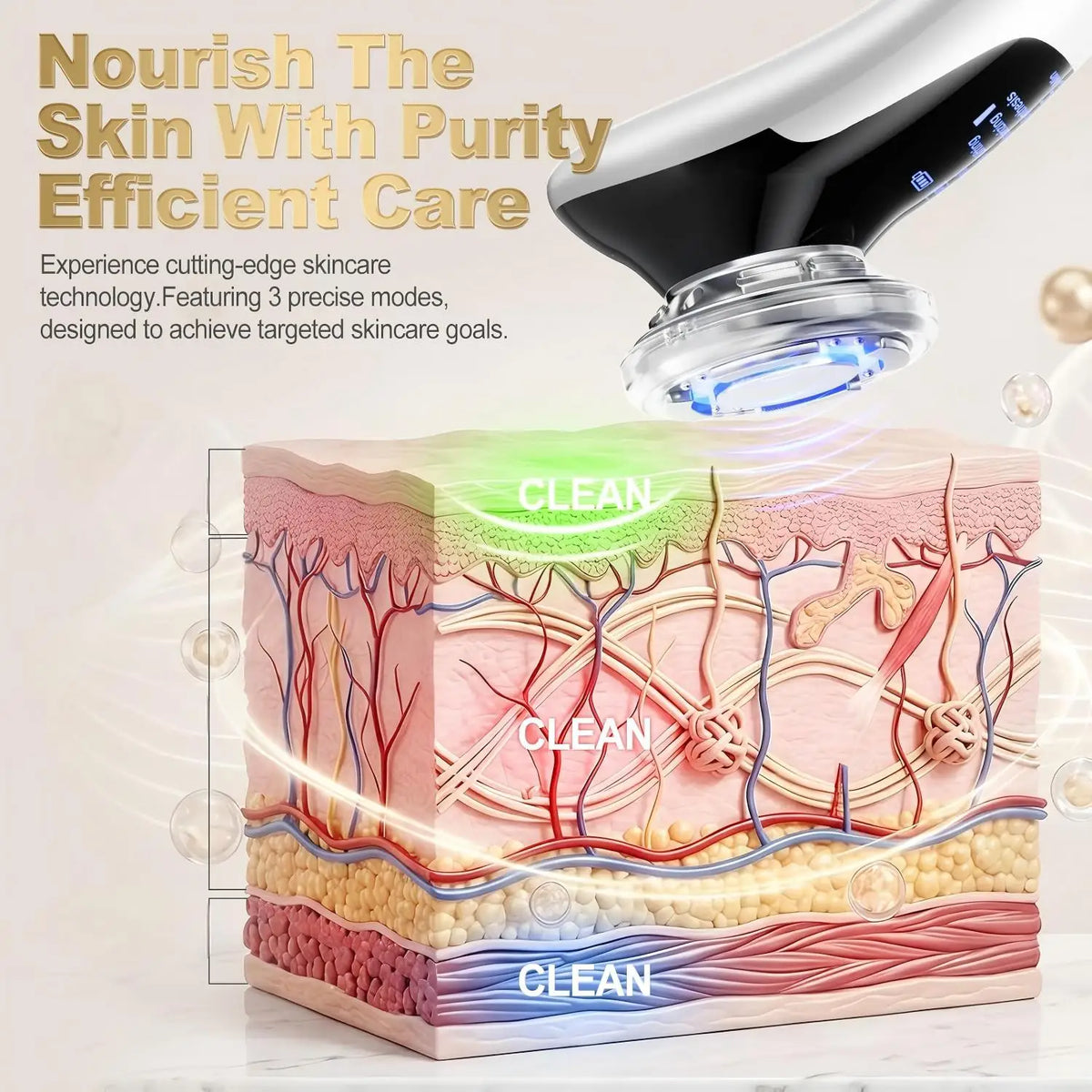 5-in-1 Microcurrent Facial Massager – Red & Blue Light, Cooling, Ion & Skin Tightening Beauty Device
