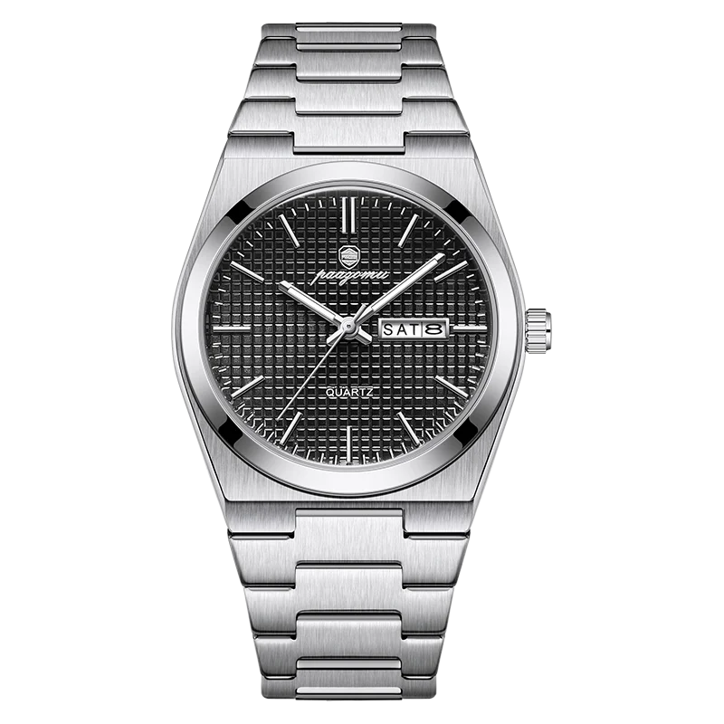PAAZOMU Men's Luxury Waterproof Quartz Watch | Luminous Date Week Stainless Steel Sport Wristwatch