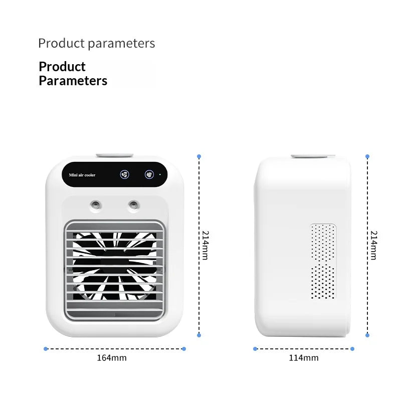 Portable Spray Air Cooler — Desktop Evaporative Humidifier Fan & Mobile Air Conditioner for Home & Dorm