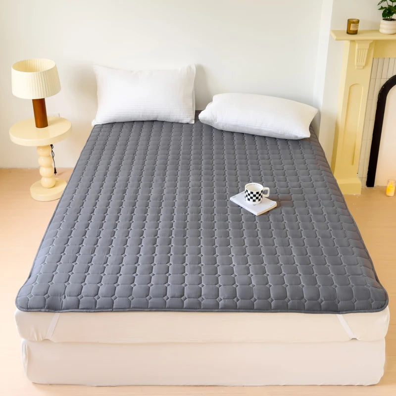 Waterproof Quilted Mattress Protector – Thickened Breathable Cover for Single & Double Beds