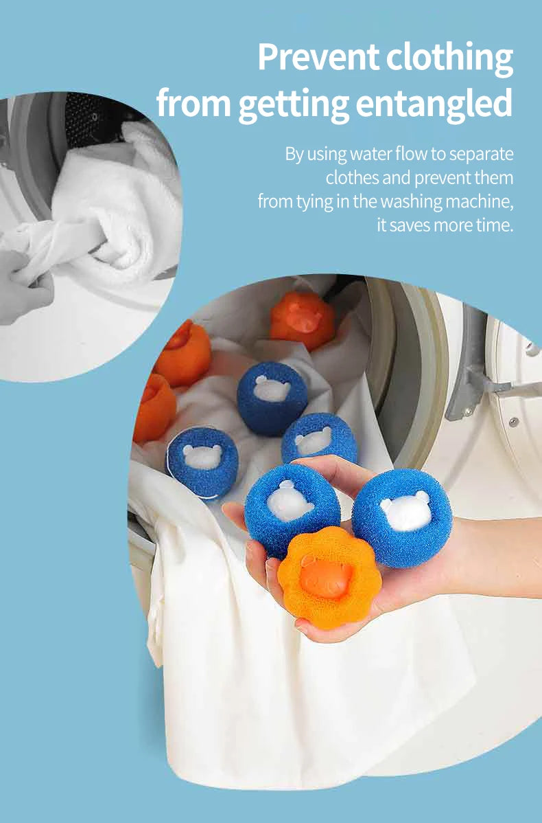 Laundry Balls Pet Hair Remover – Reusable Washing Machine Lint Catcher & Clothes Fluff Cleaner
