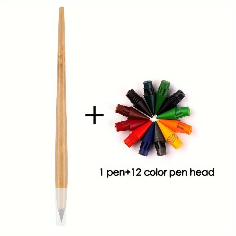 13-Piece Wooden HB Pencil & Replacement Set