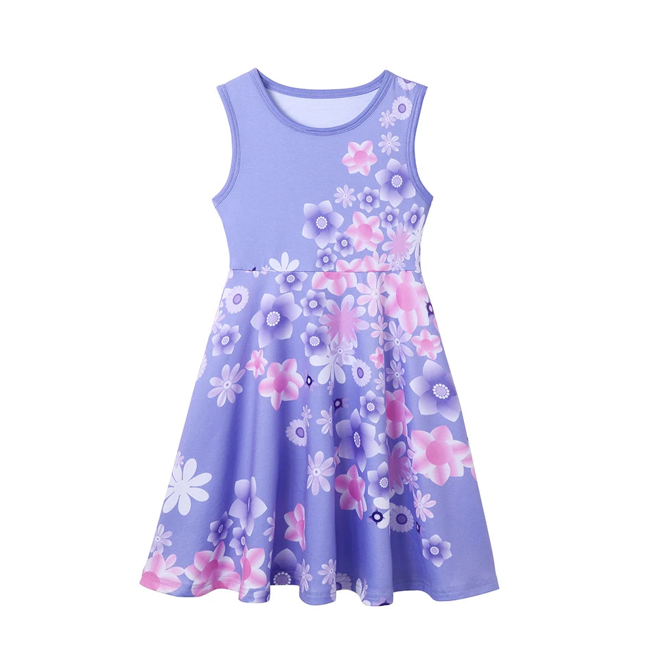 Girls' Princess Costume Dress – Mermaid & Rapunzel One-Shoulder Short Sleeve Summer Casual Vest