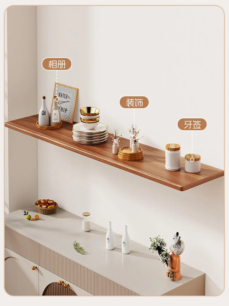 Floating Wall Display Shelf — Wooden Bookshelf, Decorative Laminate & Living Room Wall Rack