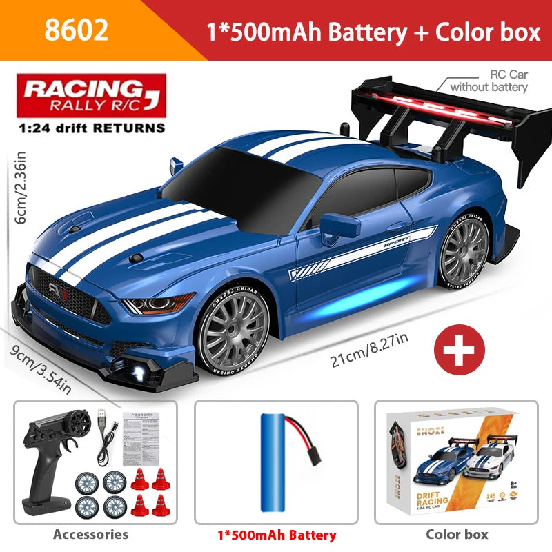 1:24 Scale 4WD RC Drift Car – 20KM/H High Speed LED Racing Vehicle