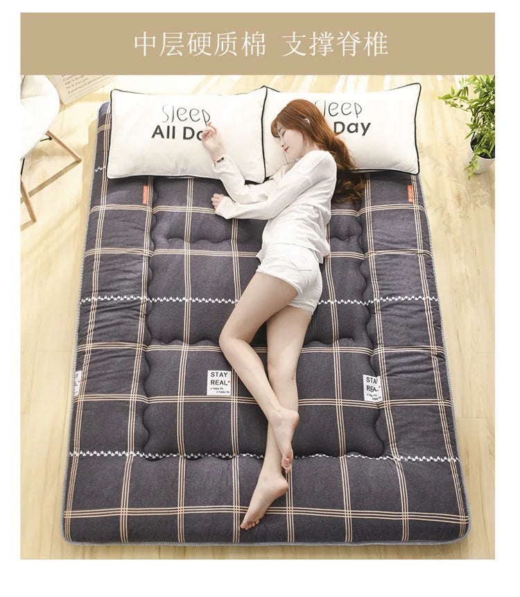 Japanese Style Thick Mattress – Student Dormitory Tatami, Single & Double, Foldable Floor Mattress