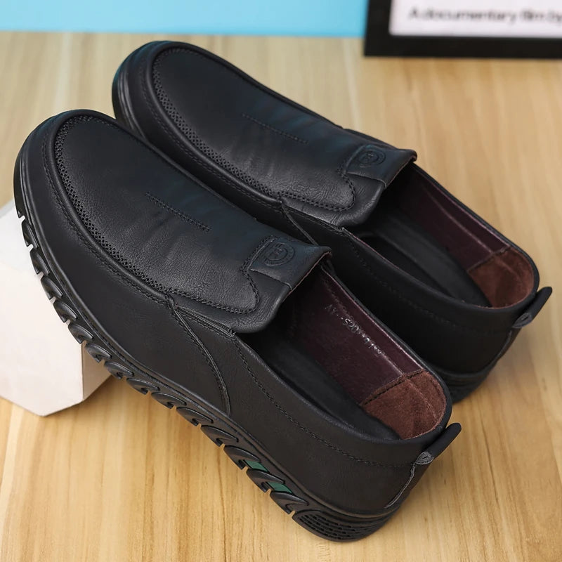 Men's Split Leather Slip-On Loafers