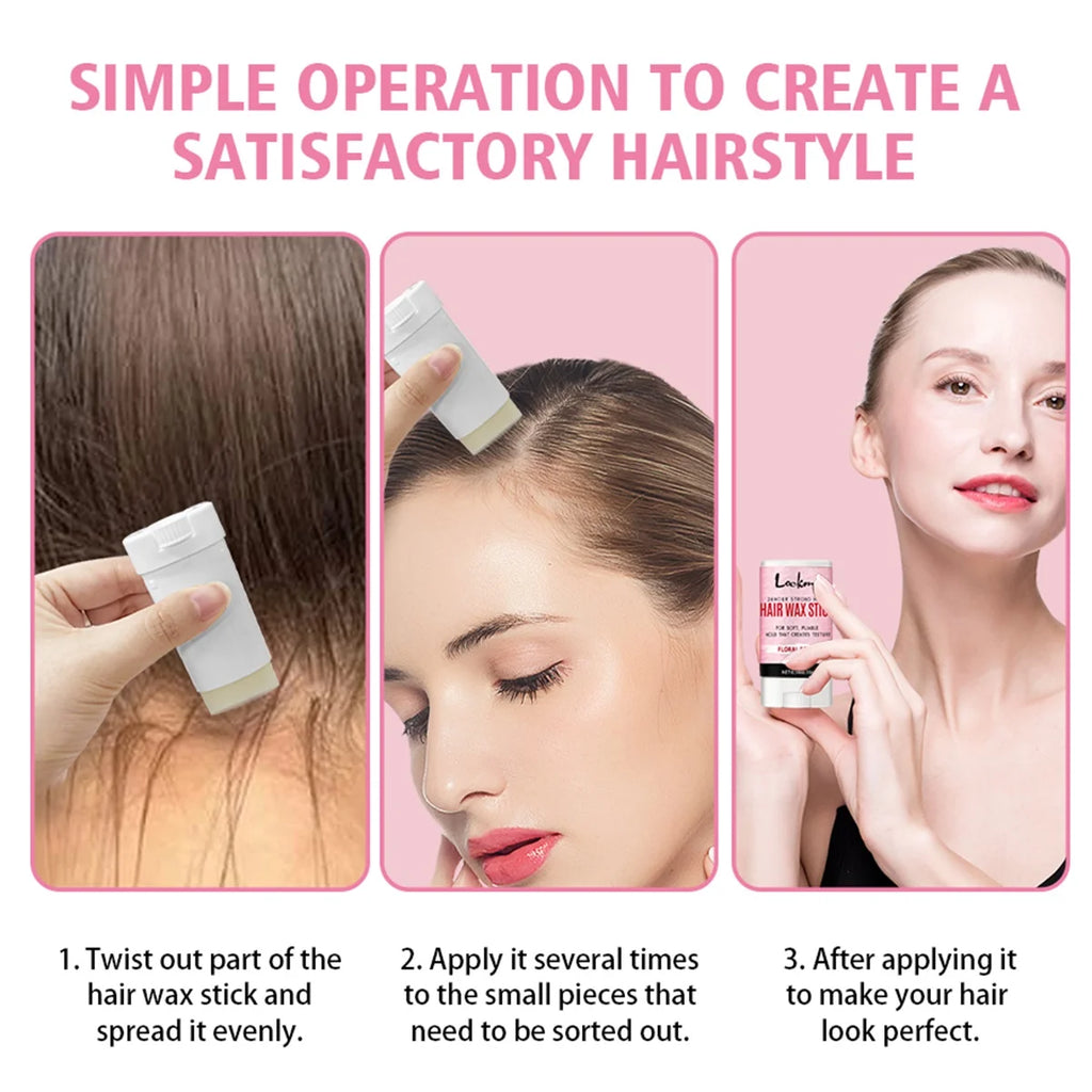 Professional Styling Wax for Women Anti-frizz Pomade Smoothing Broken Back Hair Mud Messy Hairs Control Wax Rod for Natural Wigs