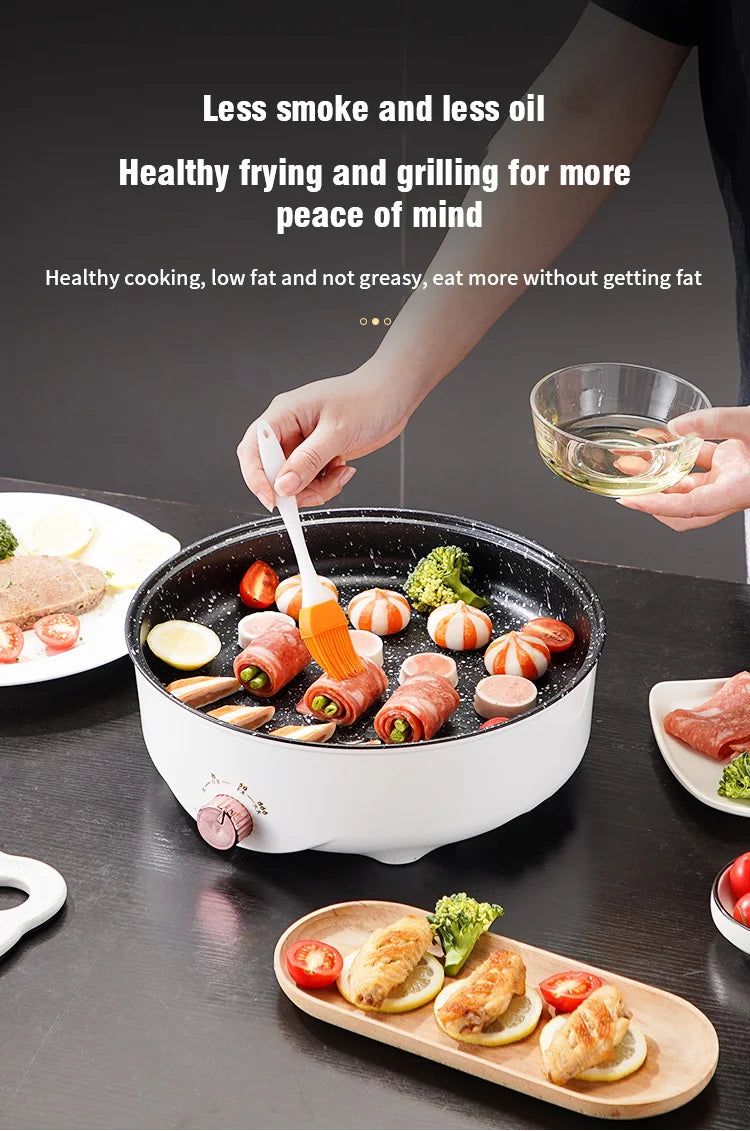 Electric MultiCooker Frying Pan — Non-Stick BBQ, Steak, Fish & Omelette Cooking Machine