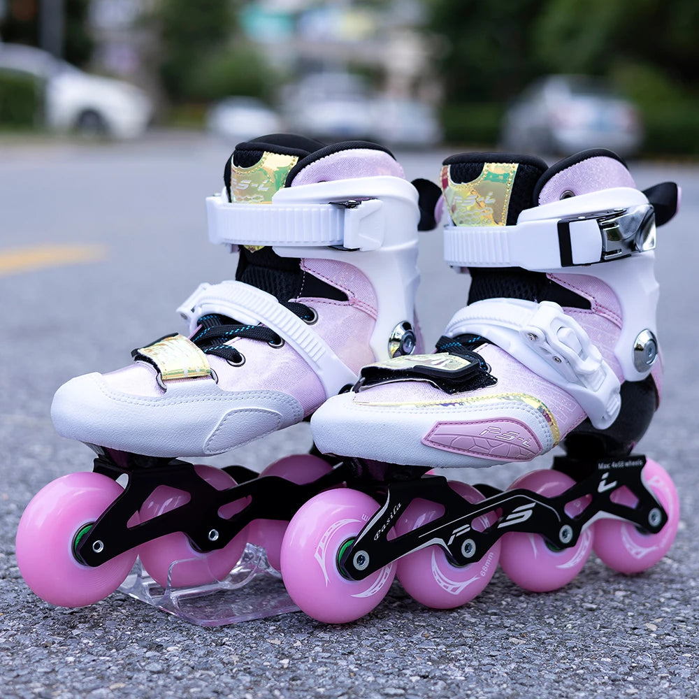 Pasica Carbon Fiber Inline Slalom Skates – Adjustable Children's Roller Skating Shoes for Sliding & Slalom