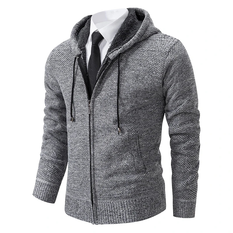 Men's Fleece Zip Cardigan Jacket — Warm Casual Layering Piece