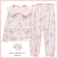 Women's My Melody Flannel Pajamas Set | Cute Lace Collar Winter Homewear Loungewear