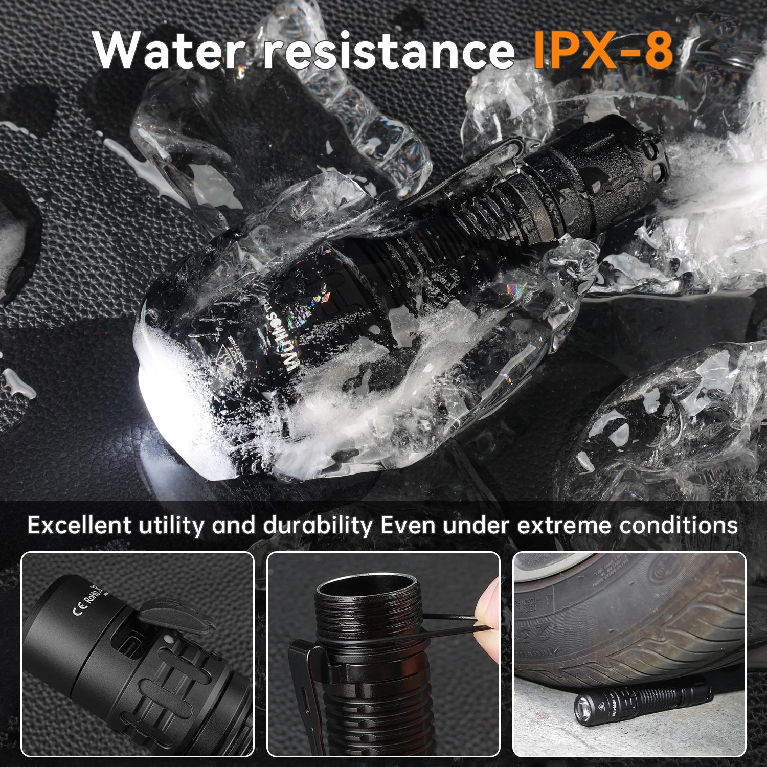 Wurkkos TD02 Tactical Flashlight – 2000 Lumens 18650 Rechargeable Battery