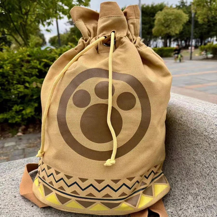 Monster Hunter Airou Cat Drawstring Canvas Backpack – Anime Japanese Schoolbag