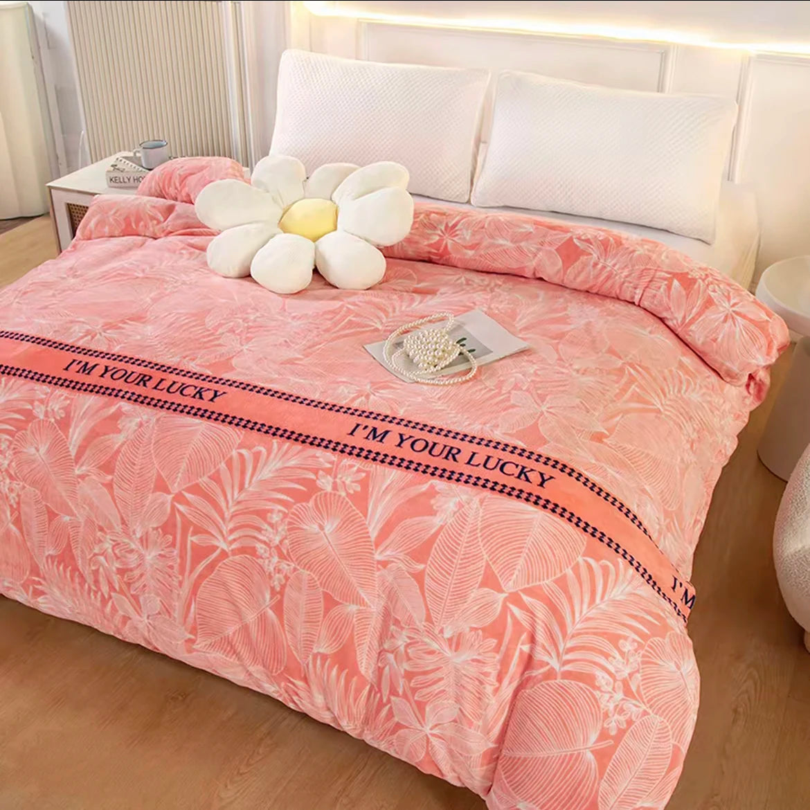 Double-Sided Flannel Coral Fleece Duvet Cover – Thick Warm Winter Bedding, 8 Colors & 6 Sizes