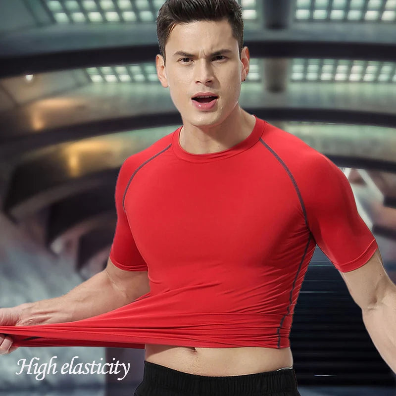 Men's Anime 3D Print Compression Gym Top & Workout Shorts – Quick Dry Athletic Rash Guard Set