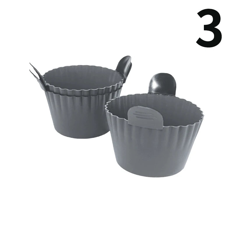 Silicone Air Fryer Egg Poacher & Cupcake Baking Cups — Ramekins & Basket for Air Fryer Ovens