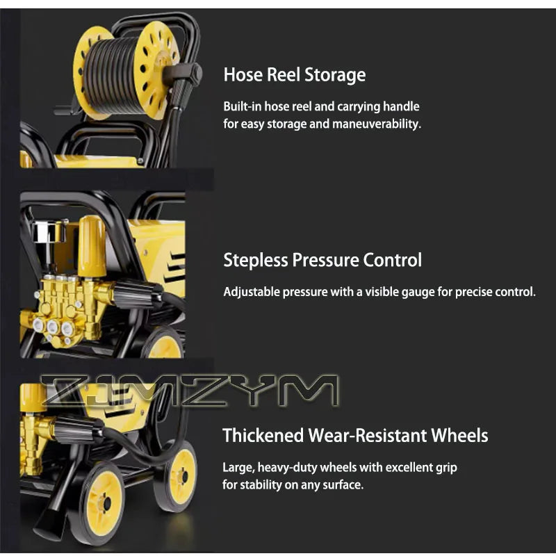 Electric High-Pressure Washer with Auto Start/Stop & Self-Priming – 10m, 15m & 20m Options