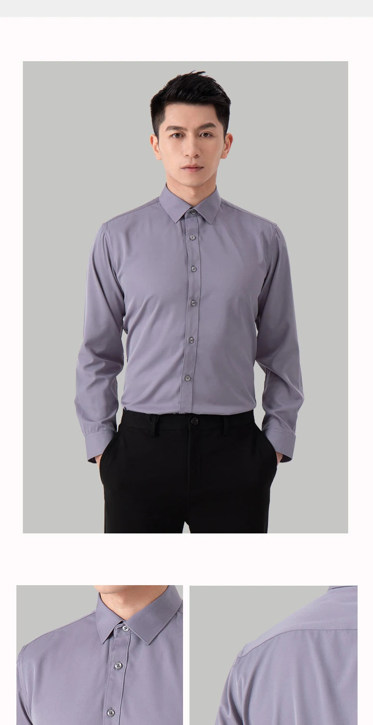 Men's Slim Fit Long Sleeve Business Shirt — Tailored Formal Dress Shirt