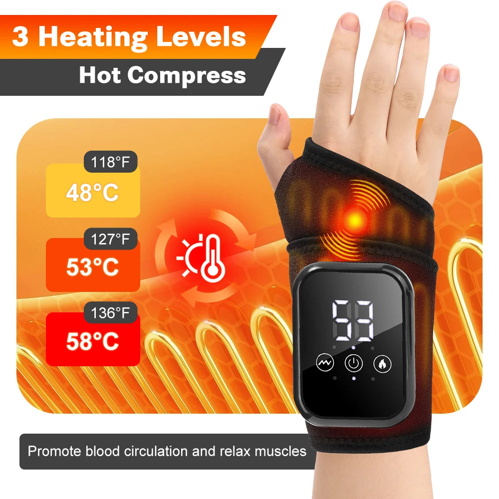 Electric Heating Wrist Massager – Vibration Relief for Carpal Tunnel & Fatigue