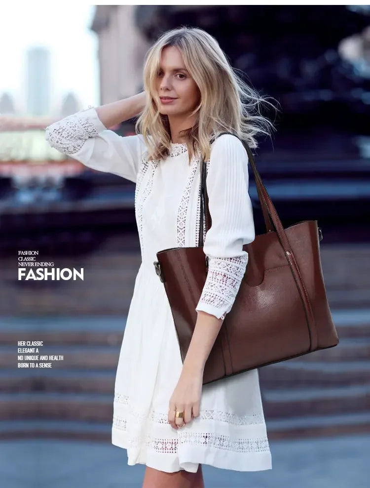 Vintage Oil Wax TPU Shoulder Bag – Hard Shell Tote Crossbody Satchel for Women