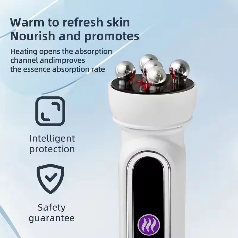 360° Rotating EMS Facial Massager with LED Phototherapy & Heat – Face Lift, Skin Tightening & Anti-Wrinkle Beauty Device