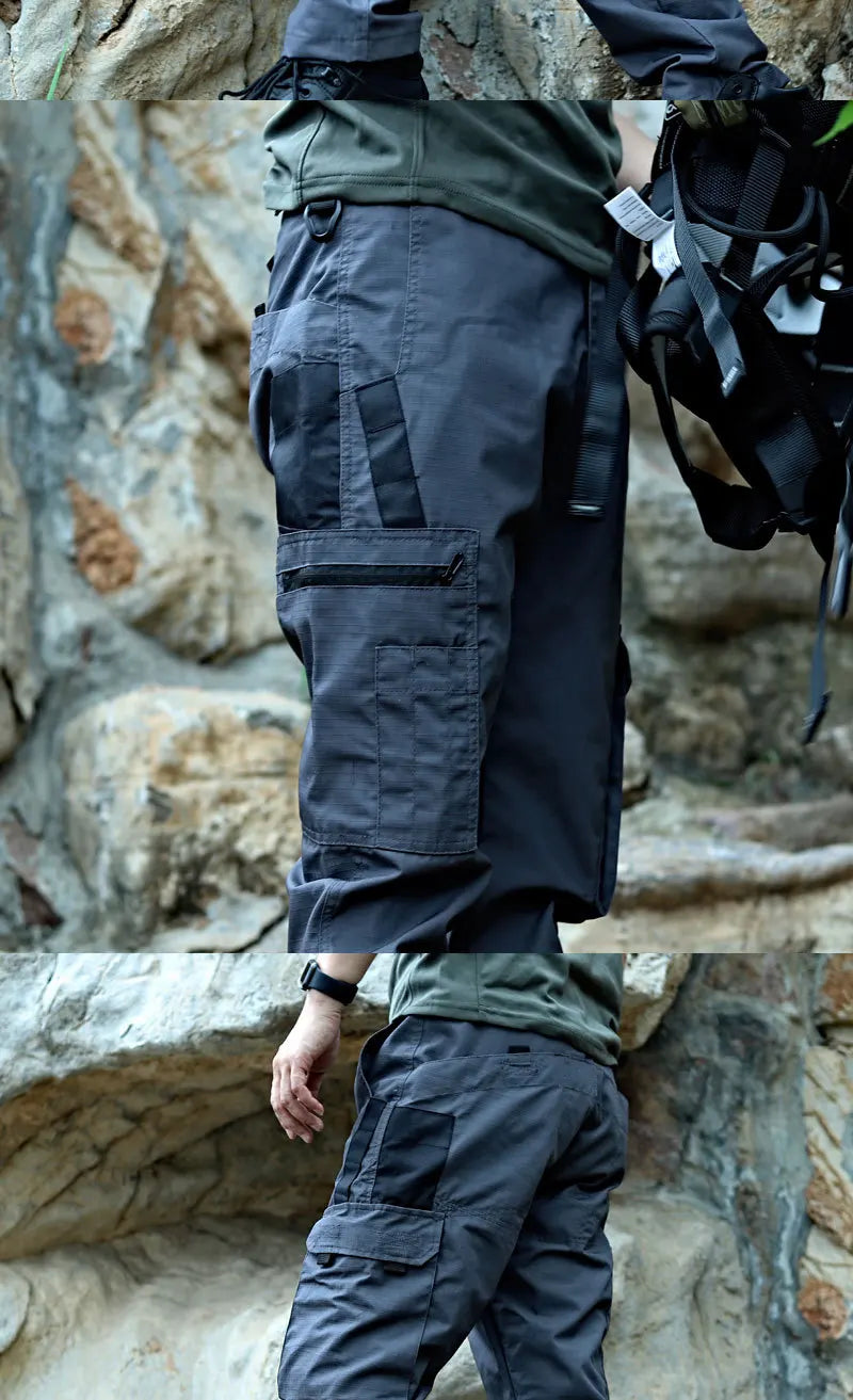 Men's Tactical Waterproof Cargo Work Pants — Multi-Pocket Outdoor Hiking Trousers for Spring, Autumn & Winter