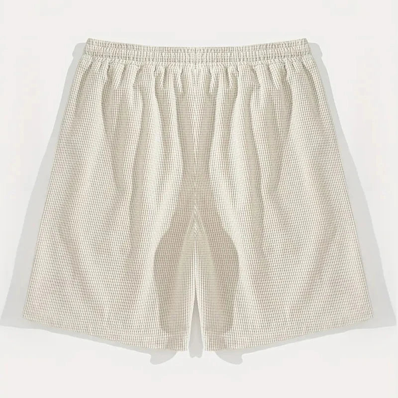 Men's Textured Fabric Casual Beach Shorts — Relaxed Fit Summer Shorts