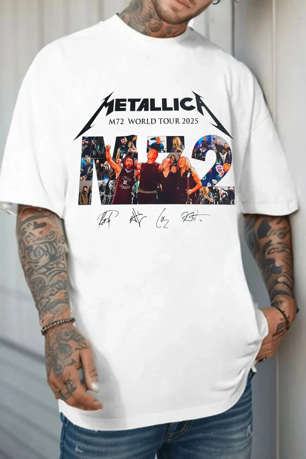 Metallica Rock Band Graphic T-Shirt — 100% Cotton Streetwear Tee for Men & Women