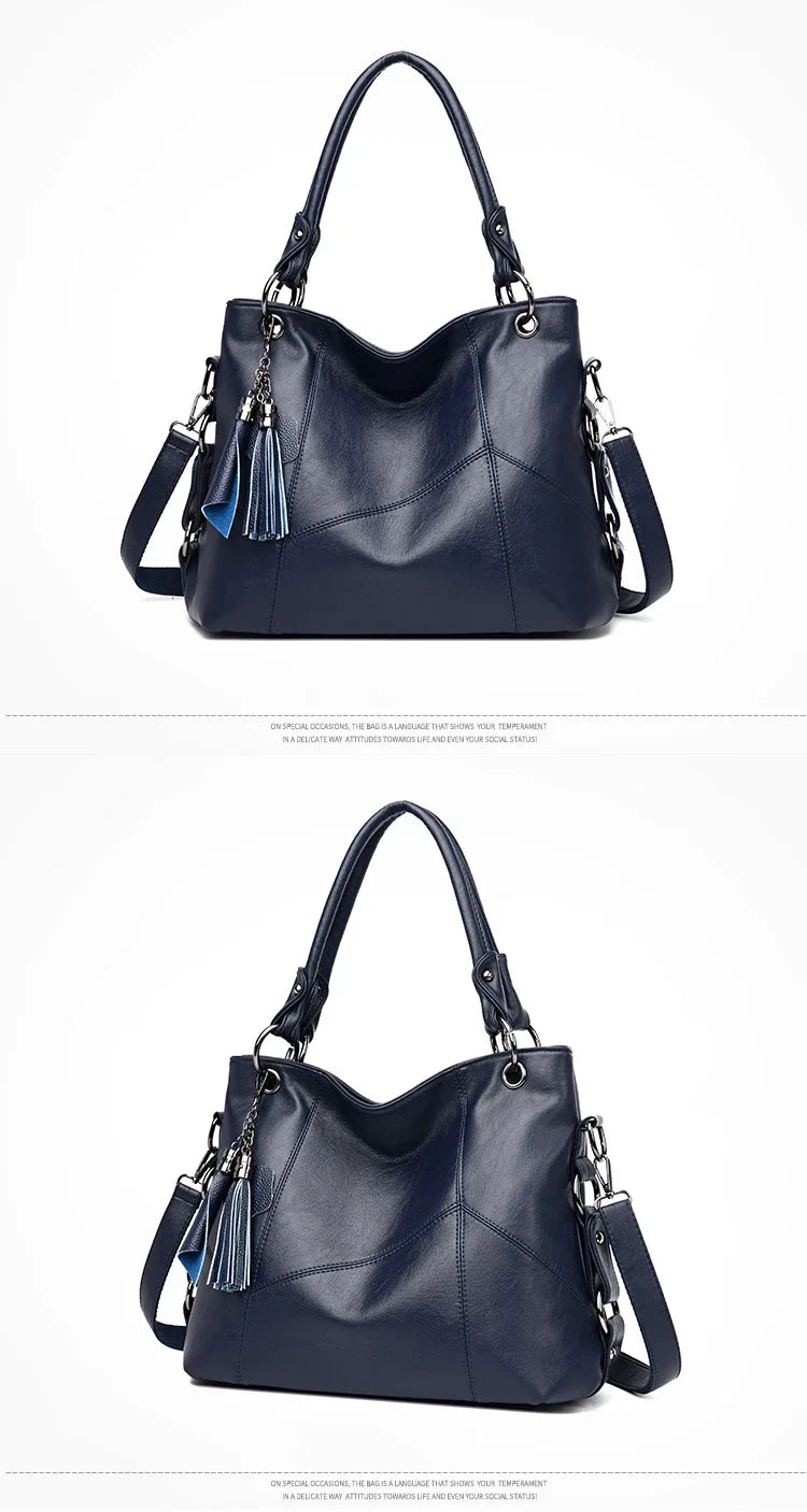 Large Capacity PU Leather Crossbody Tote Bag – Luxury Shoulder Bag for Women