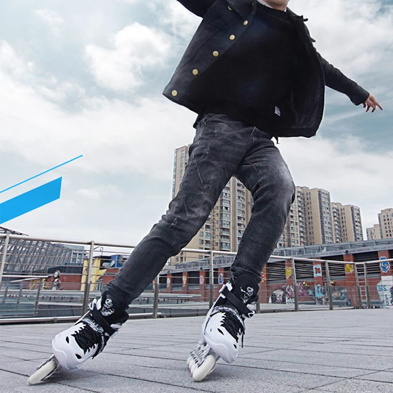 Adjustable Inline Roller Skate Shoes – Flashing 4-Wheel Speed Racing Sneakers for Outdoor Skating