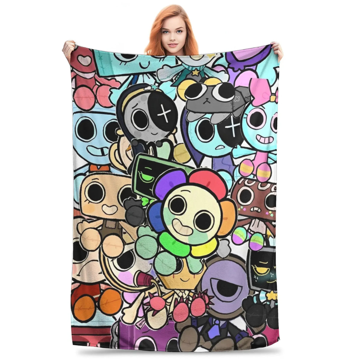 Dandy's World Pebble Fleece Throw Blanket – Soft Novelty Character Print, 5 Sizes