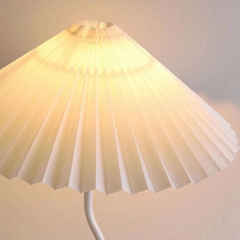 Retro LED Table Lamp – White Shade & Black Base