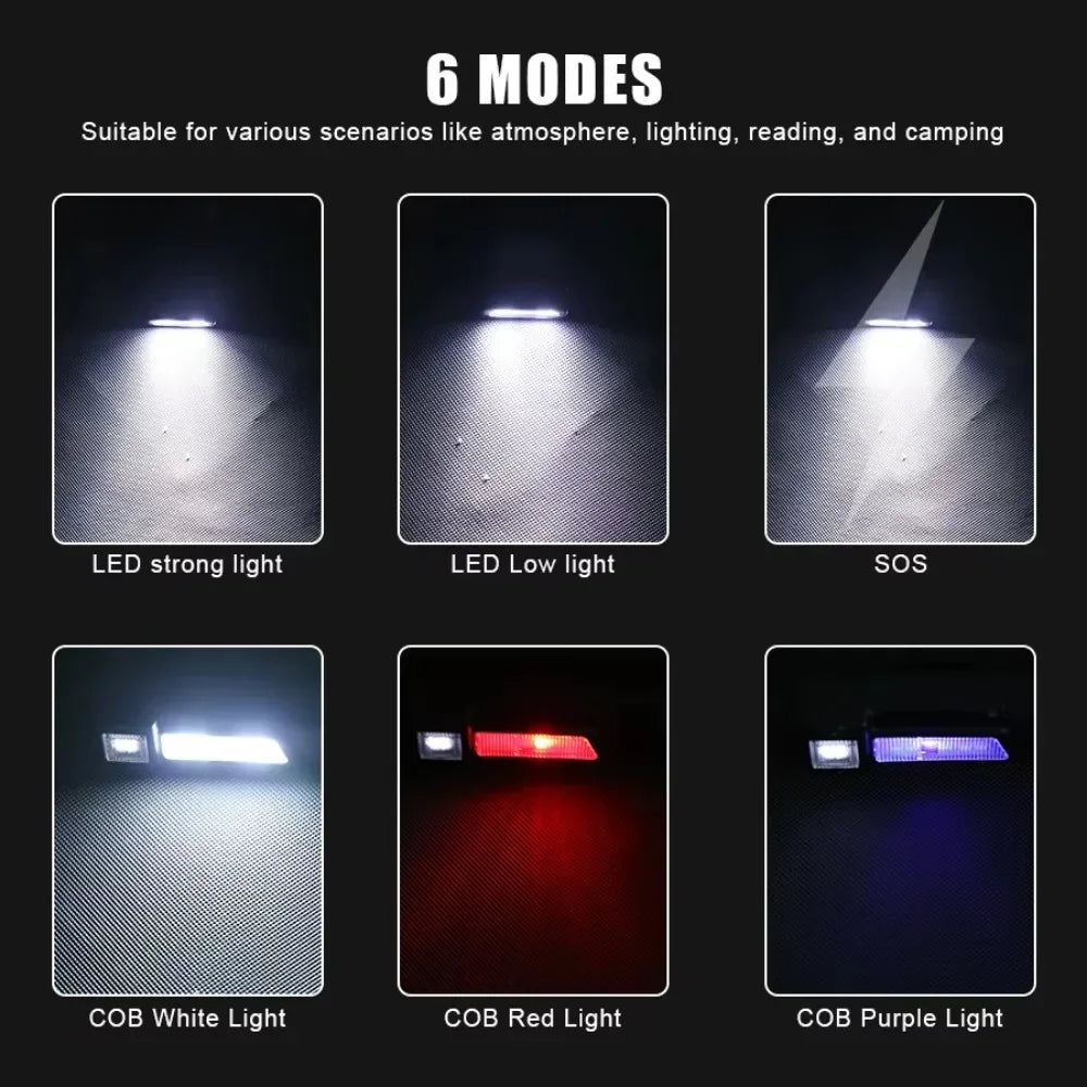 Ultra-Thin EDC Penlight – USB-C Rechargeable, LCD Battery Display, White/Red/UV Side Light, Back Clip