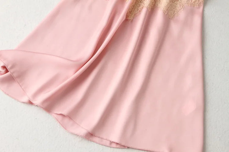 Lace Satin Suspender Nightgown — Sexy Chemise Sleep Dress