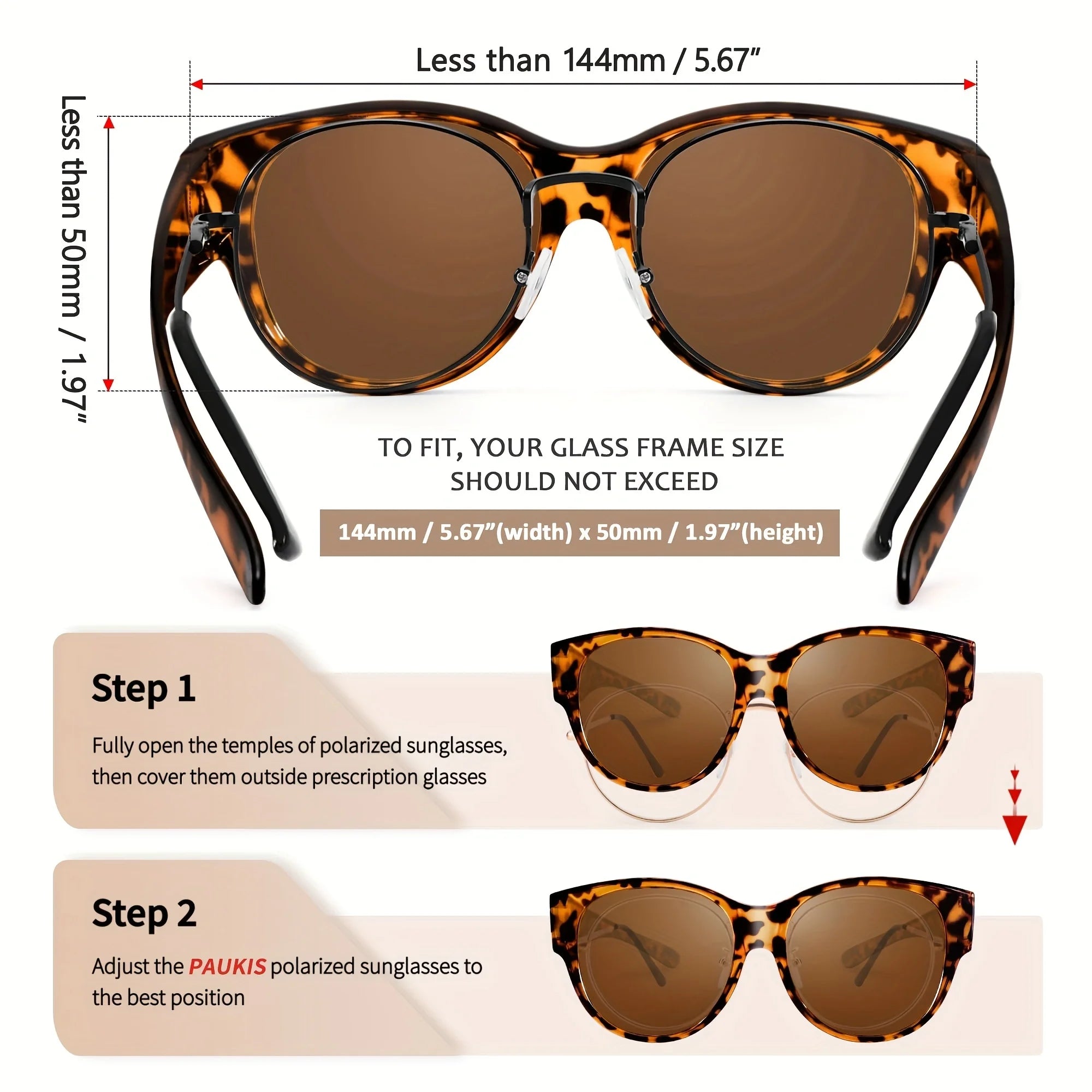 Polarized Fit-Over Sunglasses | Lightweight Over-Glasses UV Protection for Women
