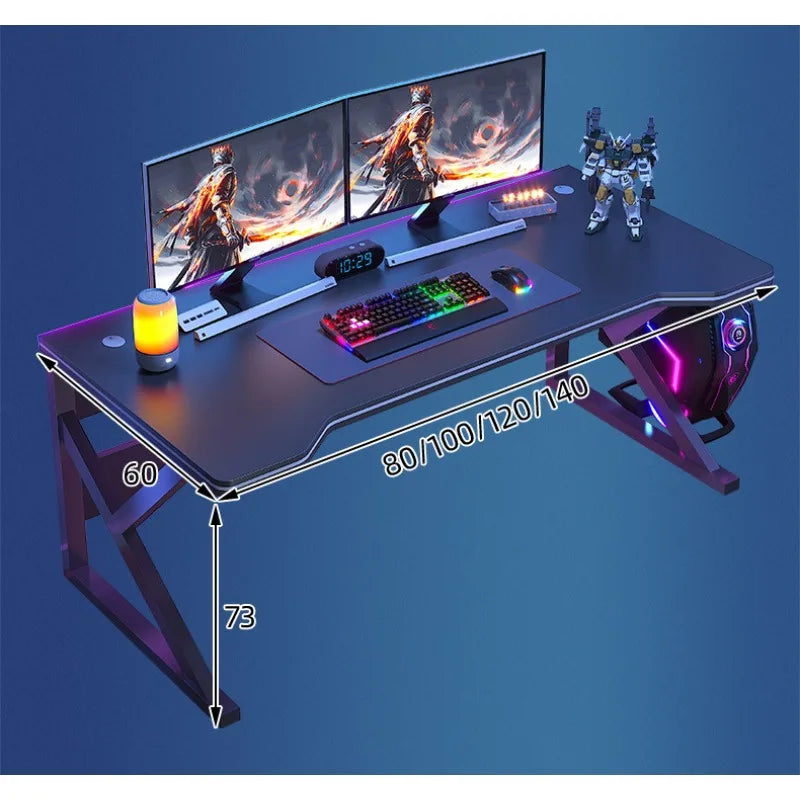 Student Writing & E-Sports Computer Desk — Metal Frame Home Office Workbench