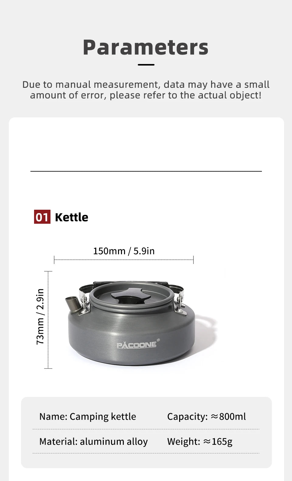 PACOONE Camping Cookware Set — Portable Outdoor Pot, Pan, Kettle & Tableware Kit