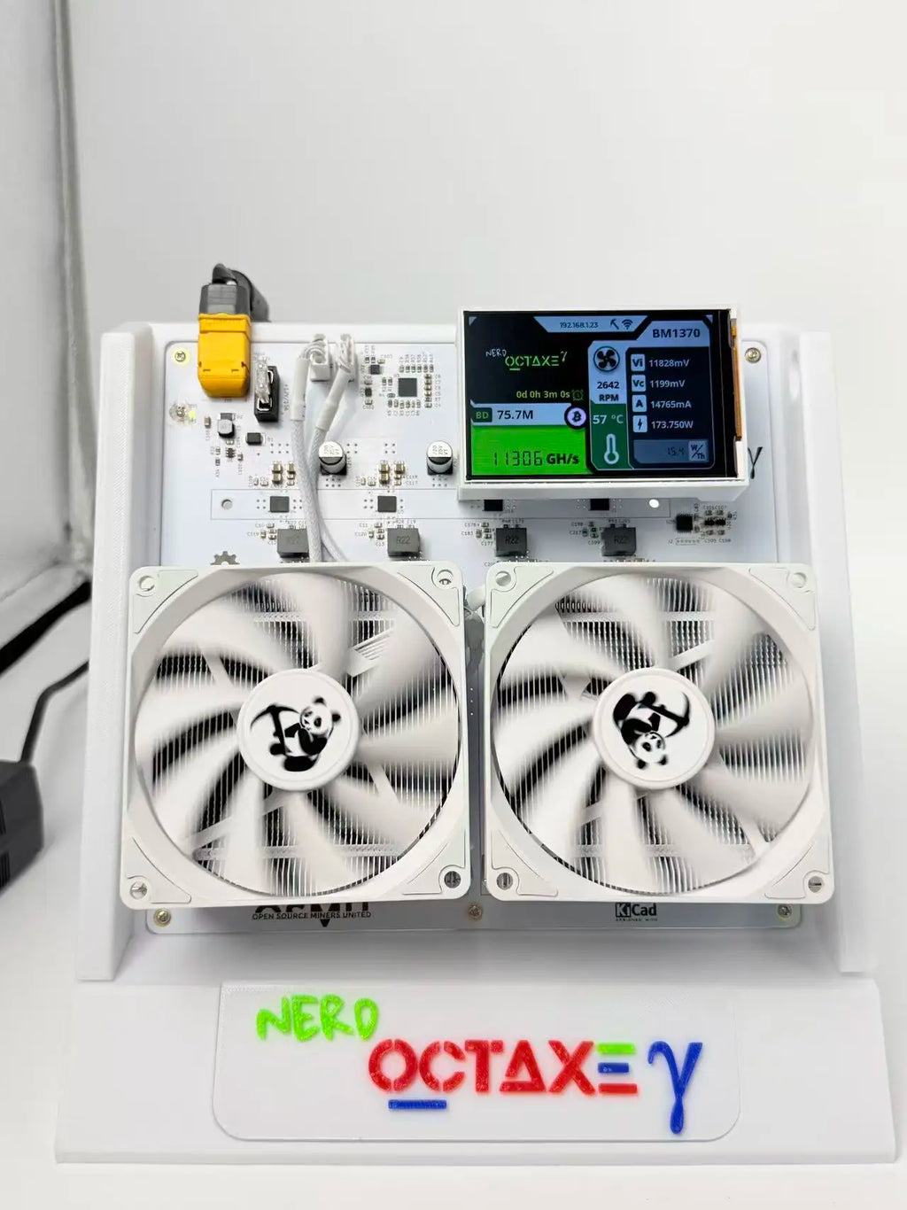 NerdOCTAxe Bitcoin Miner — 9.6–12TH/s 8×BM1370 ASIC Open Source with Power Supply
