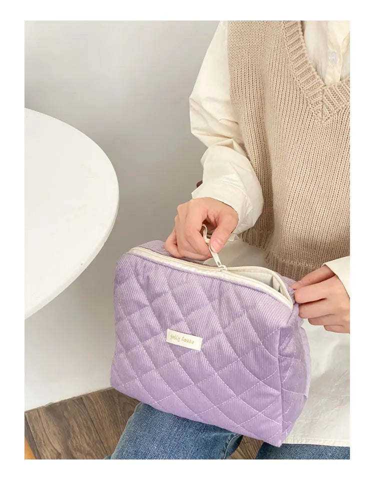 Large Capacity Cosmetic Clutch Bag – Women's Travel Makeup Storage Bag with Zipper