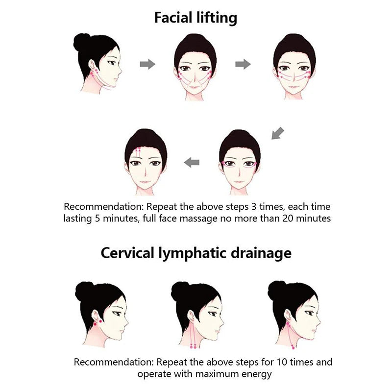 5-Level Microcurrent EMS Face Roller – V-Line Lifting, Skin Tightening & Serum Absorption Device