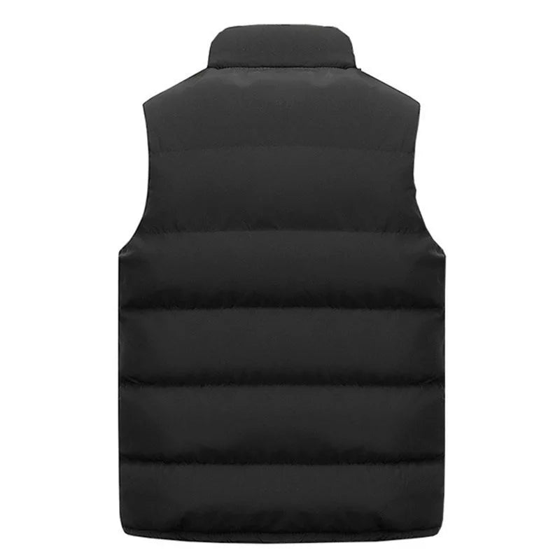 Men's Warm Sleeveless Vest Jacket — Waterproof Zipper Waistcoat for Autumn & Winter