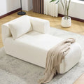 Beige Boucle Upholstered Chaise Lounge