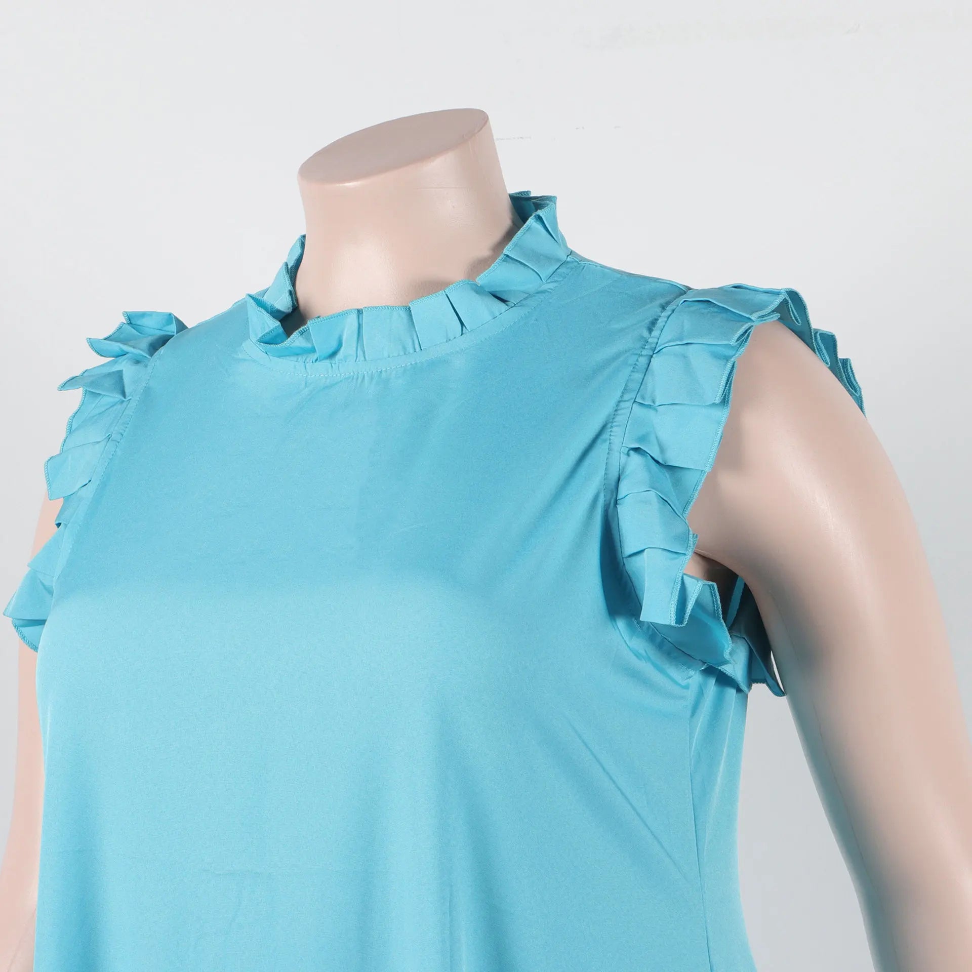 Sleeveless Ruffles A-Line Loose Elegant Maxi Dress — Casual Splice Sexy Long Dress