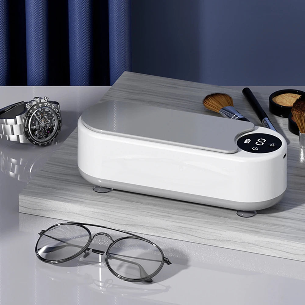 Portable Ultrasonic Jewelry & Glasses Cleaner — USB Rechargeable, 360° Deep Clean