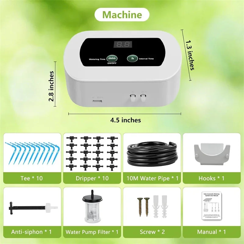 Automatic Plant Watering System – 1800mAh USB-C Irrigation Controller, Customizable Schedule