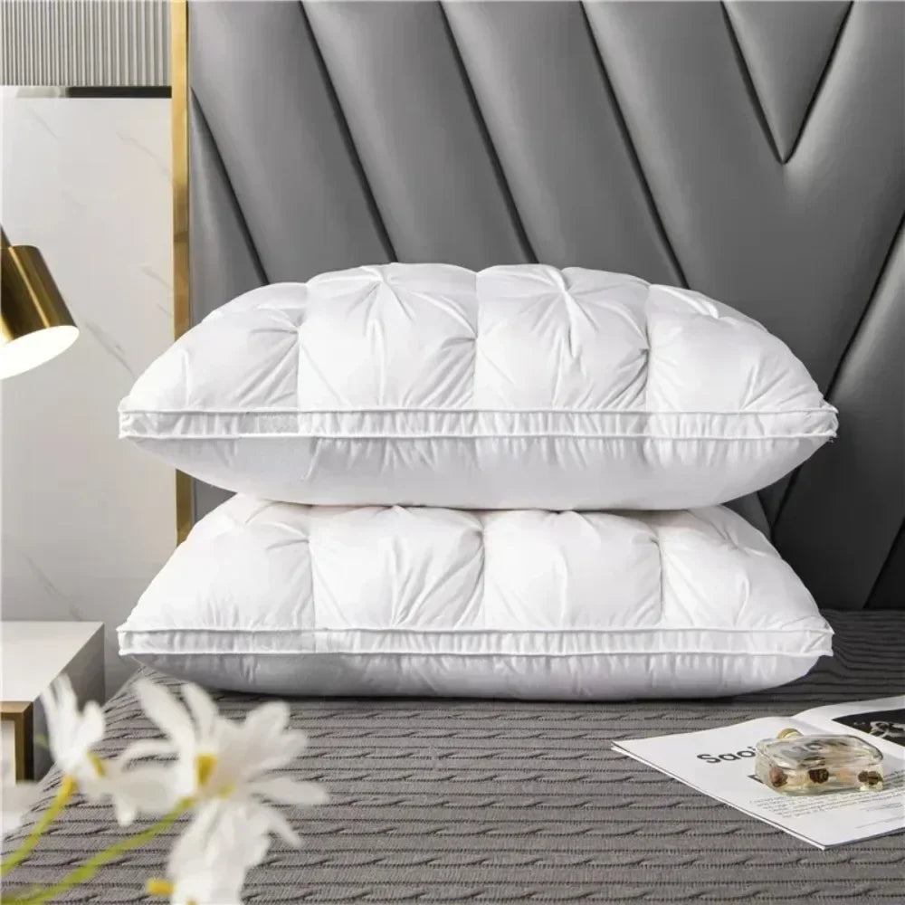 5-Star Hotel Sleeping Pillow – 3D Bilateral Washed Solid Color, Soft & Supportive