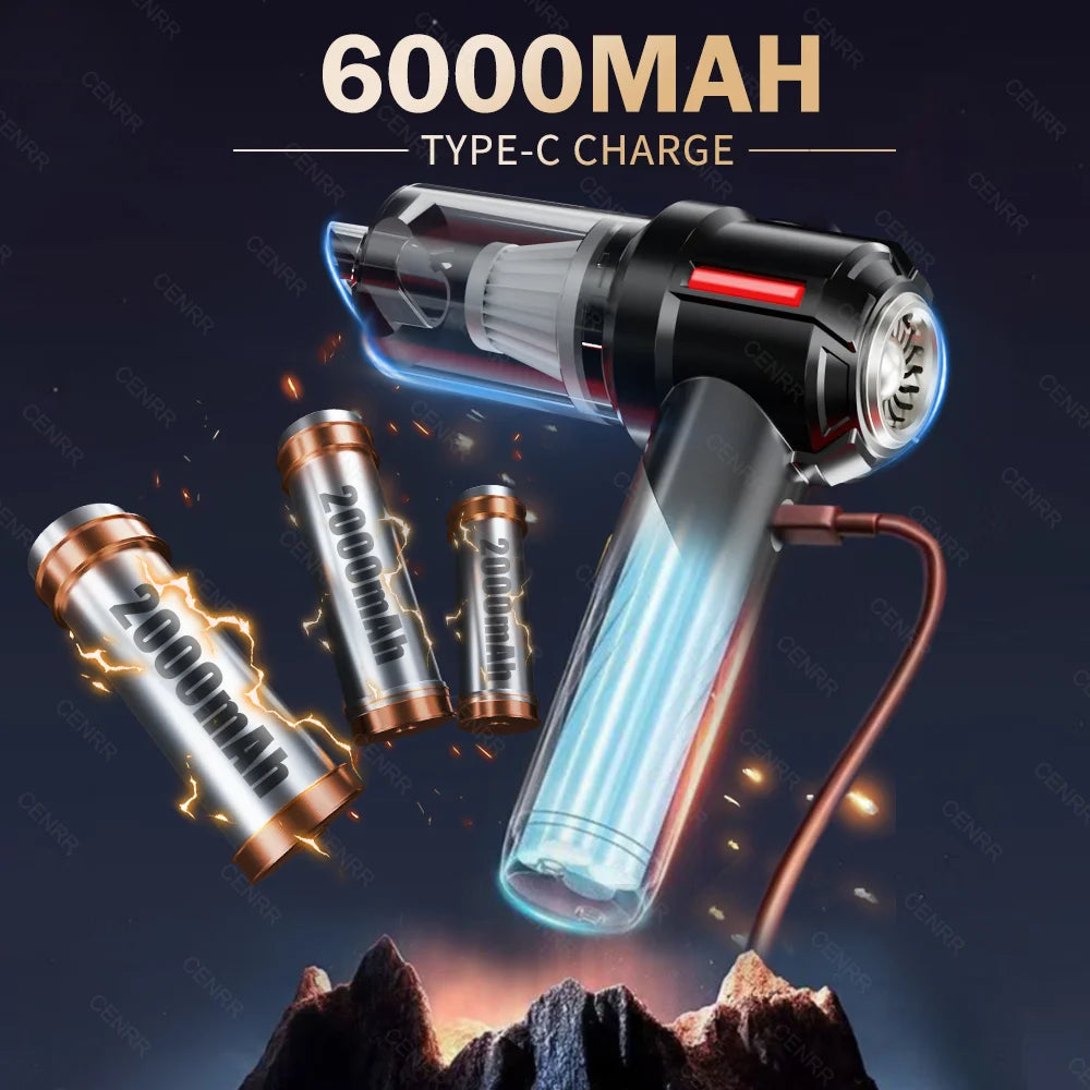 Cordless Car Vacuum – Brushless Motor & HEPA Filter