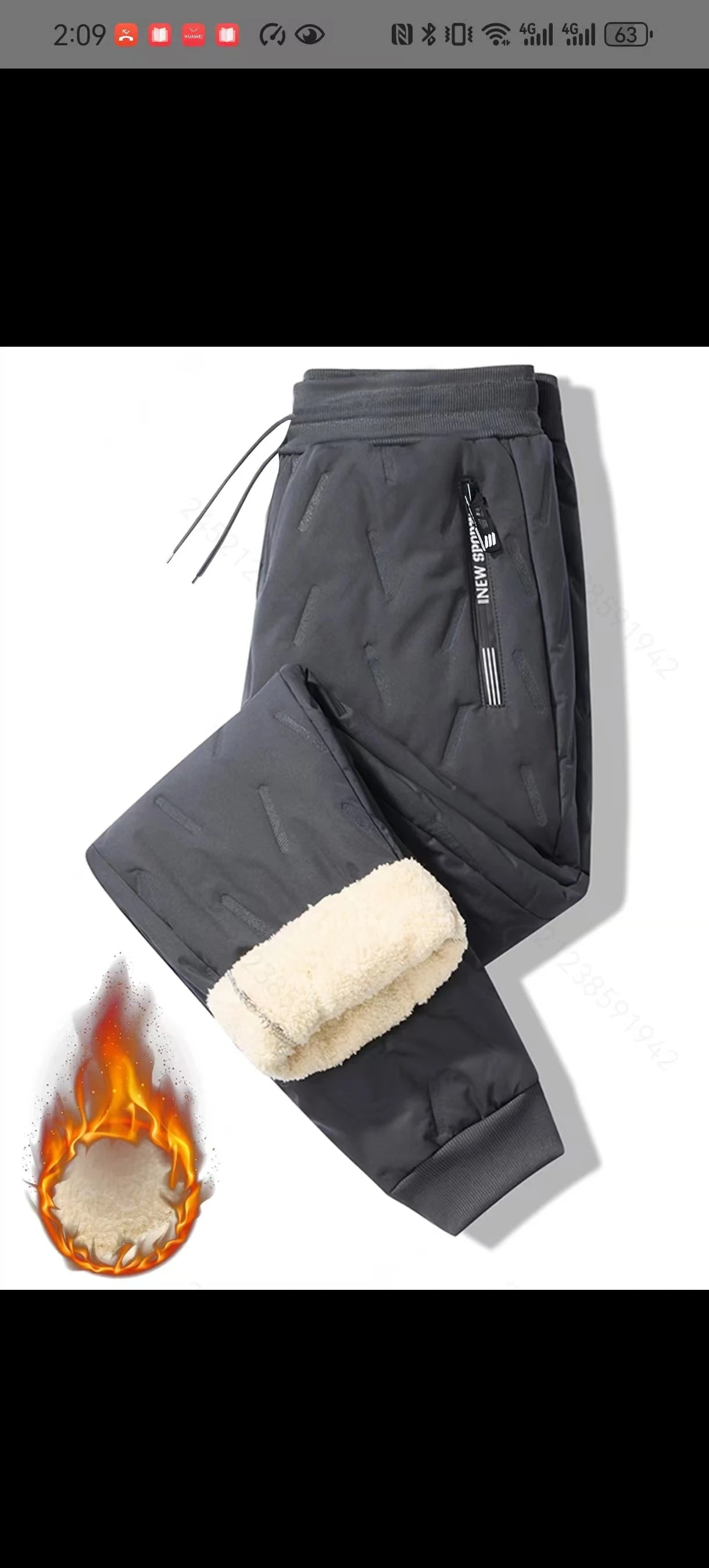 Men's Cashmere-Lined Thick Cotton Pants — Warm Winter Casual Trousers