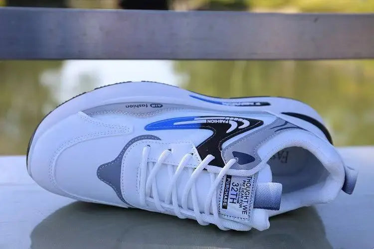 Men's Lightweight PU Leather Casual Sneakers – Breathable Tennis & Running Shoes